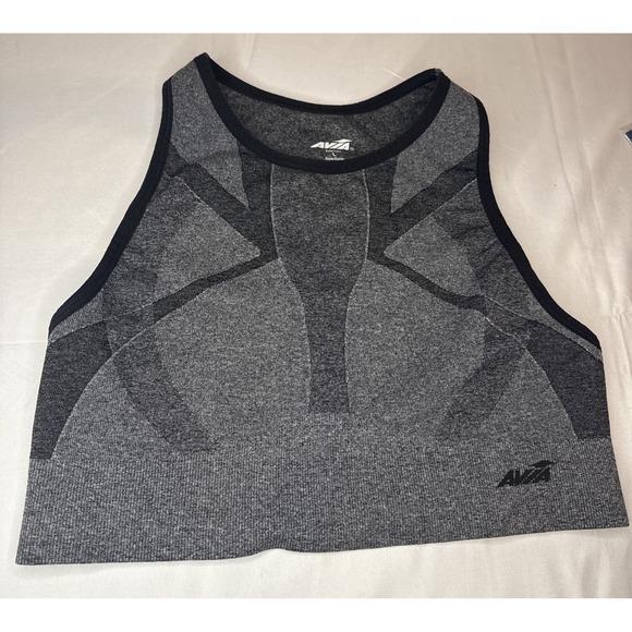 Avia Sportsbra Large Gray/Black RA371215 Activewear EUC - Picture 1 of 3